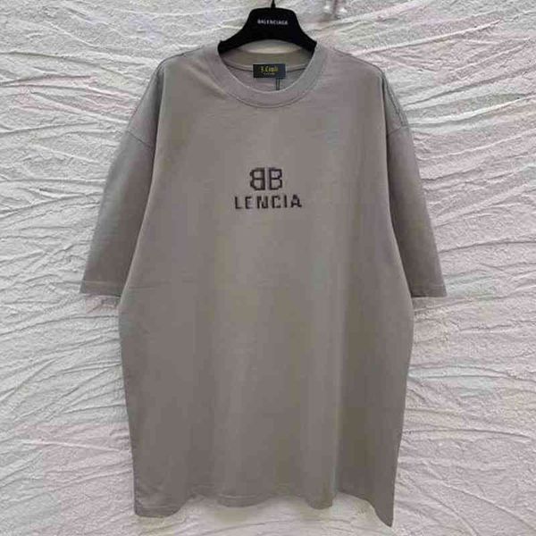 

xiaxin new alphabet t-shirt loose large couple's men's and women's top, White