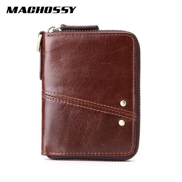 

protect men leather wallet genuine coin purse man small wallets for male short with key ring, Red;black