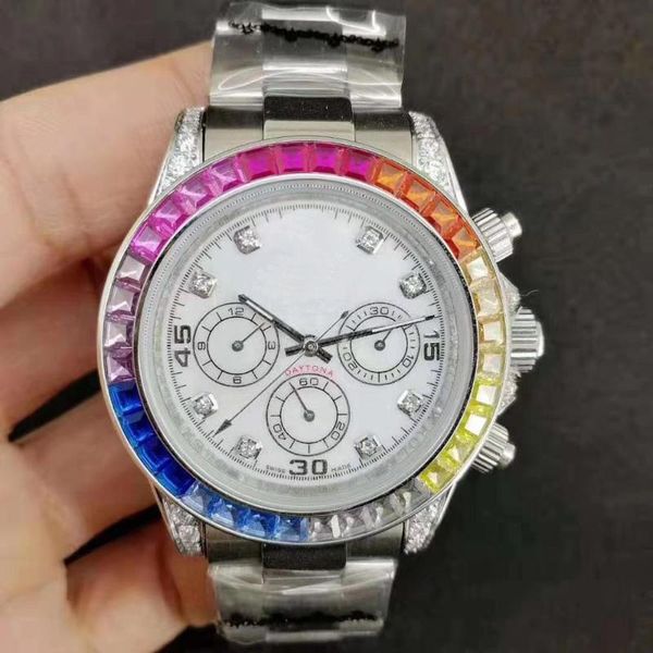 

luxury watch men waterproof automatic mechanical stainless steel sapphire crystal diamonds wristwatches, Slivery;brown