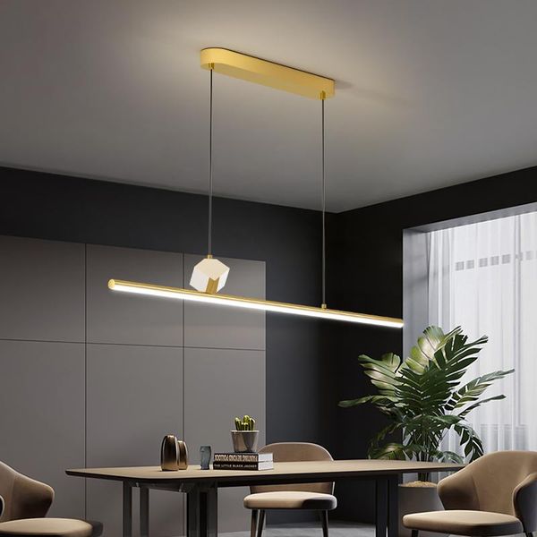

pendant lamps modern led lights for dining room living bedside lamp metal round tube hanging indoor lighting fixture