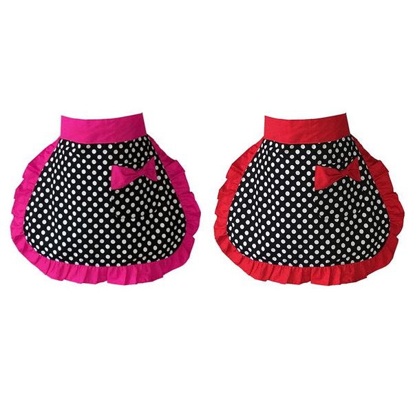 

lovely sweetheart cotton waist apron cooking bistro dot half aprons for woman girl