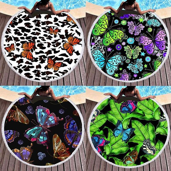 

towel sand-quick-drying beach 3d butterfly printing microfiber bath cushion swimming