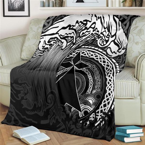 

blankets sea waves and celtic circle throw blanket 3d soft flannel for chair travelling camping kids couch winter nap
