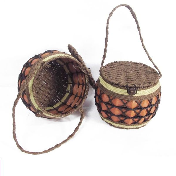 

storage bottles & jars rattan braided tea canister sewing tools organizer jar cosmetics stationery bottle gift box deskdecoration