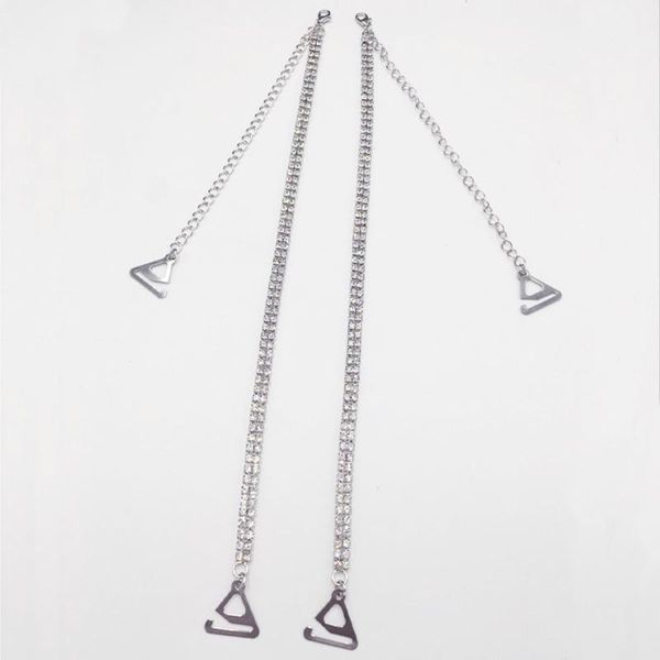 

chains women adjustable bra holder anti skid strap rhinestone beaded crystal shoulder chain fashion wedding bridal jewelry, Silver