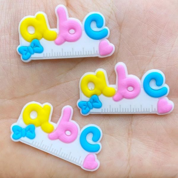 

decorative objects & figurines 10/20pcs cute stationery series pvc ruler flexible glue flat back diy scrapbook embellishment phone craft dec
