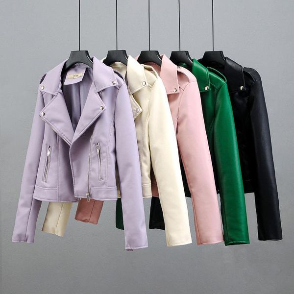 

women's leather & faux ja0046 fashion simple pu short coat women, Black