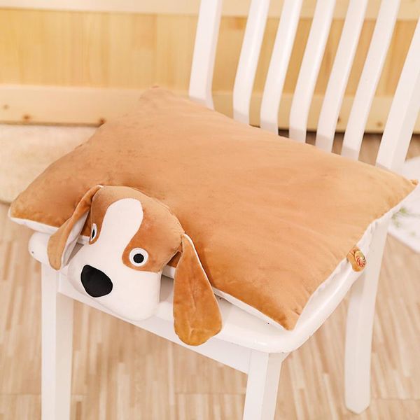 Creative Cartoon Dog Plush Cushion Longo Coscão de Design personalizada/travesseiro decorativo