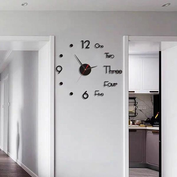 

wall clocks modern design diy clock fashion acrylic 3d for home bedroom studyroom decoration hks99
