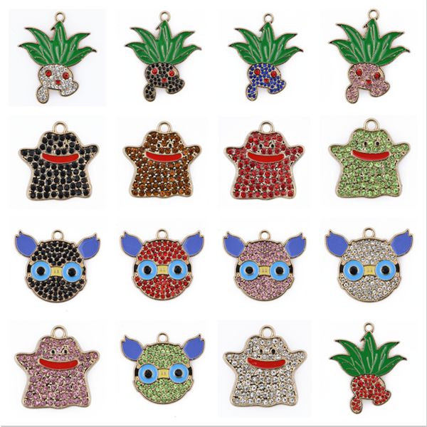 

in stock fashion luxury metal cartoon character designer metal bling high-quality design charms and shoe accessary, White;pink
