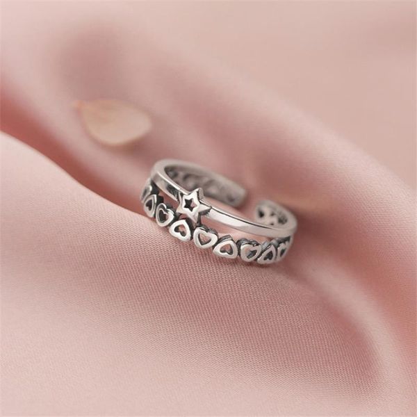 

cluster rings promotion price hip hop style bridal sets star pave stars finger 925 real silver vintage fashion jewelry women lady, Golden;silver