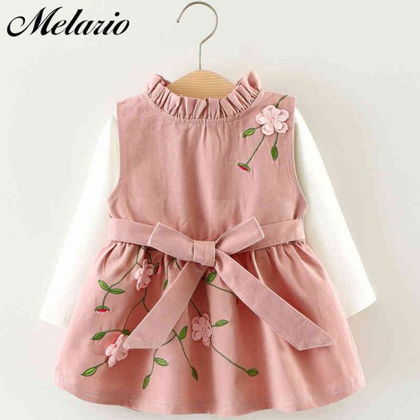 

melario style summer baby child cotton vest baby princess girls toddlers newborn flower dress birthday dress 210412, Red;yellow