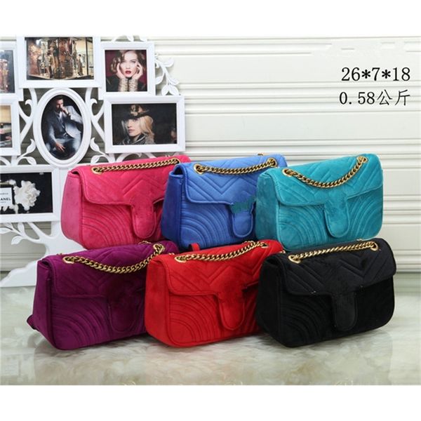 

fashion women's bag single shoulder messenger velvet chain cover bag-1732r purse