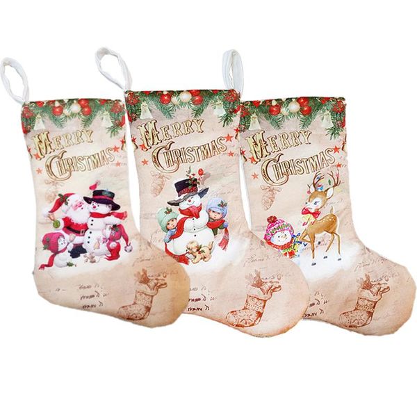 

christmas decorations 1pcs stocking - filling and hanging candy bag decoration santa snowman reindeer gift