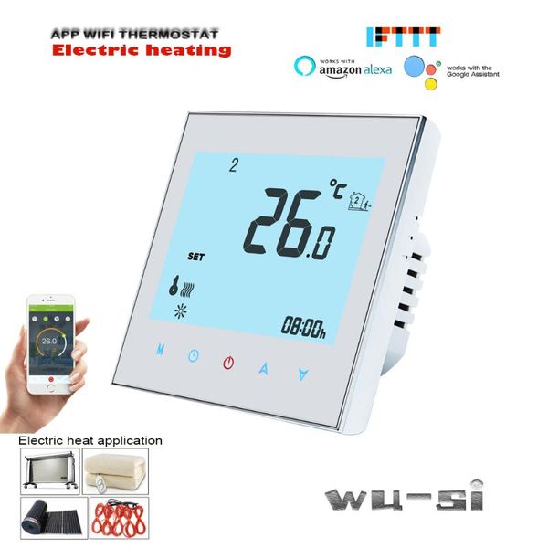 

smart home control eu 95-240vac 16a electric heating thermostat for heat,heating cable,electric film,works with google