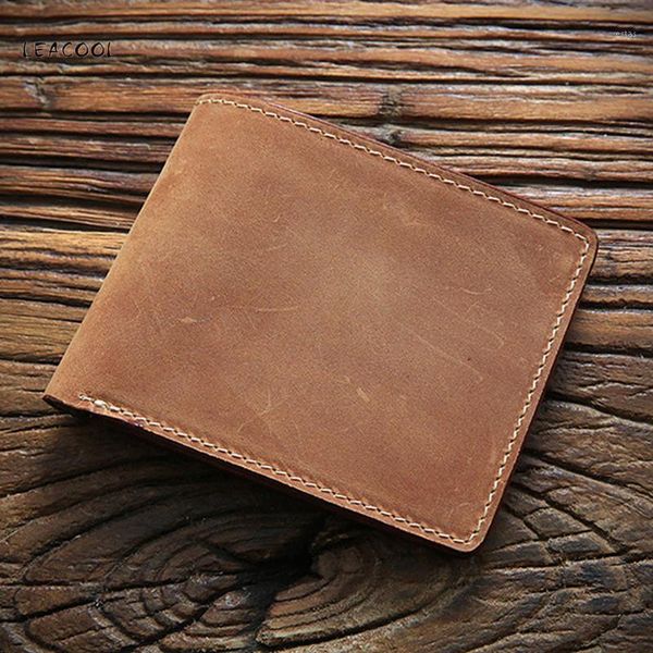 

wallets leacool genuine leather men's wallet with coin bag zipper small money purses dollar slim purse1, Red;black
