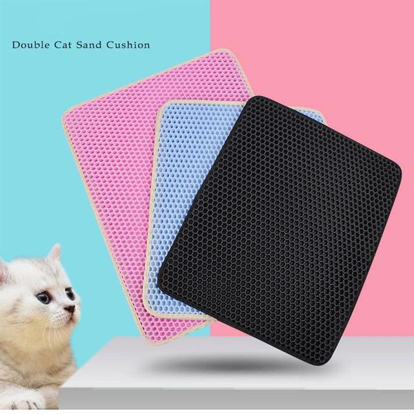 

cat beds & furniture waterproof pet litter mat double-layer bottom non-slip washable foldable catcher easy clean toilet pad
