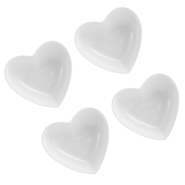 

4pcs ceramic relish plate heart shaped seasoning dish snack mini dipping bowls appetizer plates dishes &