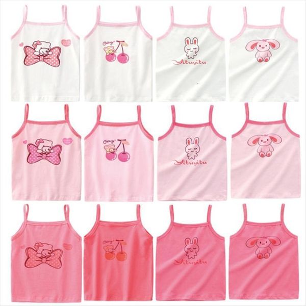 

5pc lot kids girls cotton t shirt children cartoon underwear sports bra vest 1 10years, Blue
