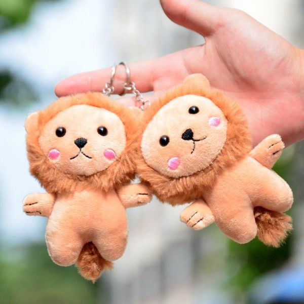 

keychains 11cm long hair lion king toy backpack hanging parts source dolls plush toys girls bag car buckle, Silver