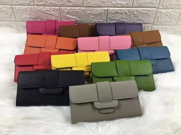 

italy genuine leather long wallets for women pasdport bags many colors promotion al gift, Red;black