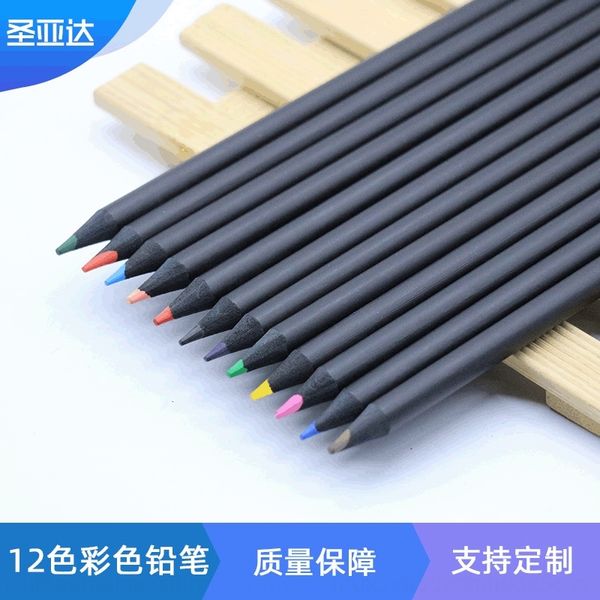 

8fr can be 12 24 36 brush pencilchildren's color drawing set color pencil painting pens, Black;red