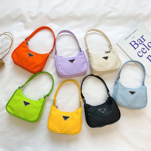 

girls kids handbags armpit letter shoulder messenger casual portable mini fashion women canvas bag, Black