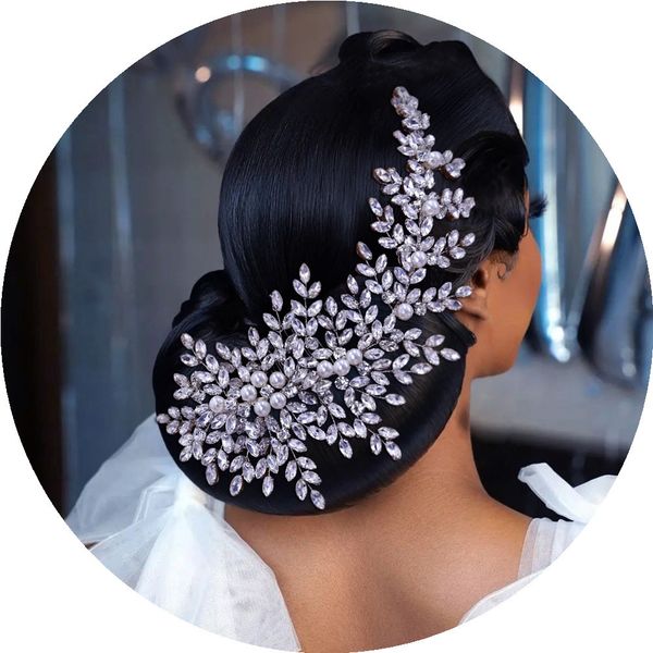 

side hair diamond tiara crystal bridal headwear crown rhinestone with wedding jewelry hair accessories diamond bridal crowns headpieces, Silver