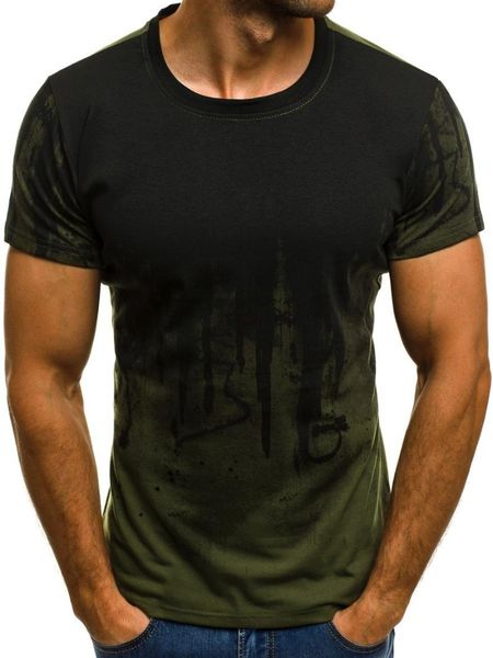 

men's t-shirts 2021 fashion sports and fitness personality printed t-shirt summer thin short-sleeved, White;black