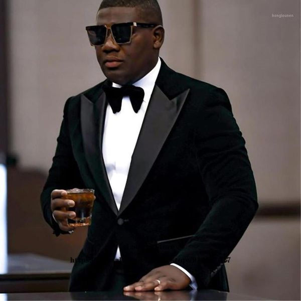 

men's suits & blazers mens fashion velveteen 2 piece classic formal business blazer male wedding groomsmen tuxedo costume homme (jacket, White;black