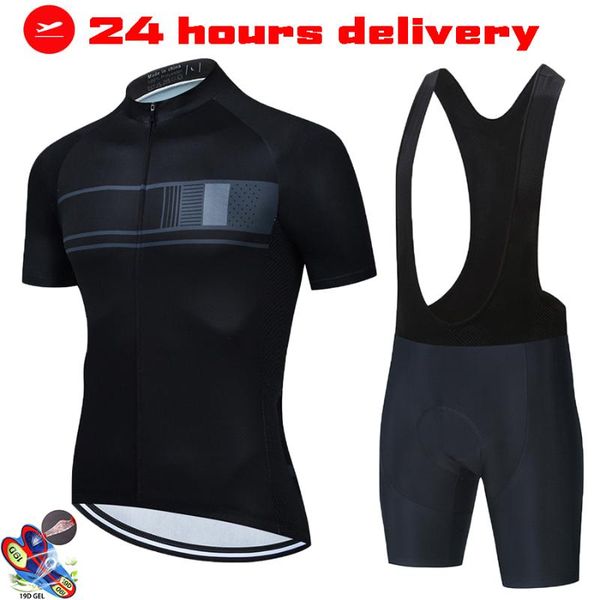 

racing sets men cycling jersey 2021 pro team summer clothing quick drying set sport mtb bicycle bike uniform, Black;blue