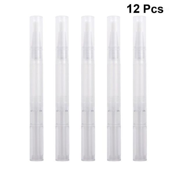

storage bottles & jars 12pcs transparent empty nail oil pen cosmetic container lip gloss brush applicators liquid tube transfer pipettes (no