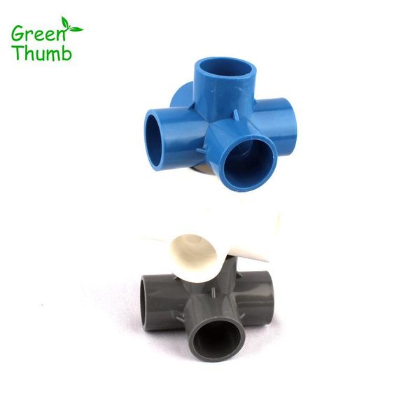 

watering equipments 1pc dia 32mm pvc 5-way joints for home garden water pipe fittings white/grey/blue connectors