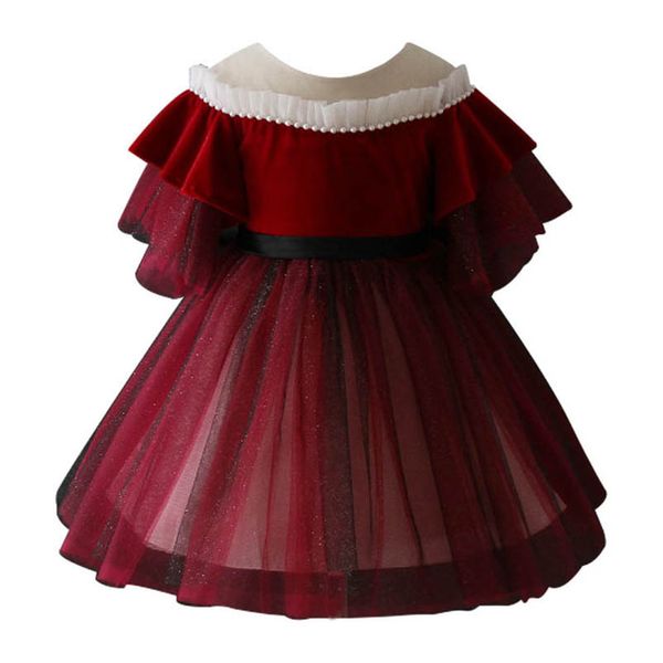 

girls dresses baby girl casual clothes kids children's princess fashion show fluffy skirt b9141, Red;yellow