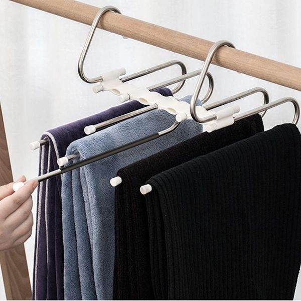 

hangers & racks 5 in 1 wardrobe hanger multi-functional clothes pants for