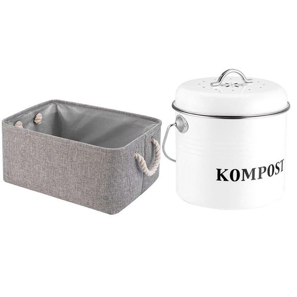 

waste bins kitchen compost bin 5l organic homemade trash can with collapsible storage basket