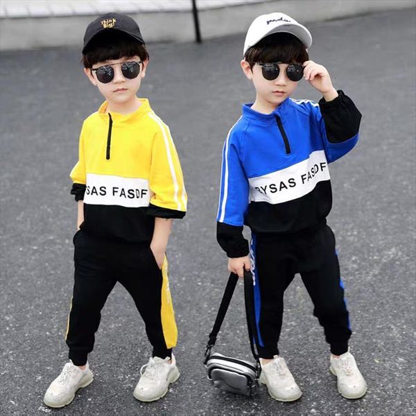 

children boys clothing set patchwork kongfu sportswear winter long sleeve pullover tracksuit outfits clothes kids suits 6 years, White