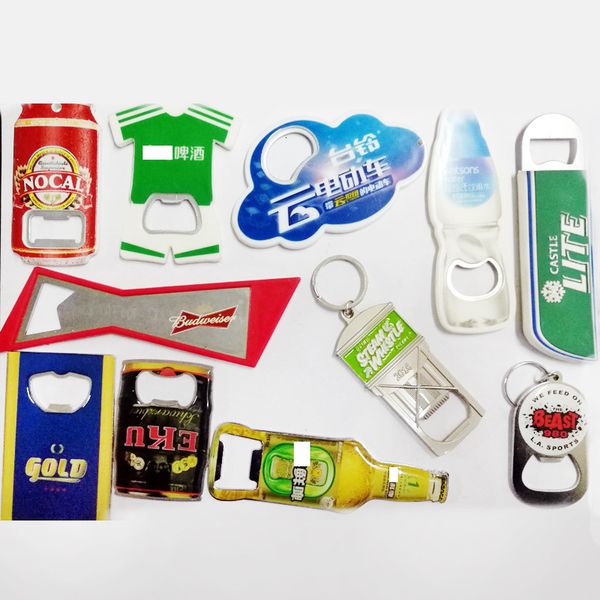 

multi function advertisement beer creative metal stainls steel red wine plastic bottle opener