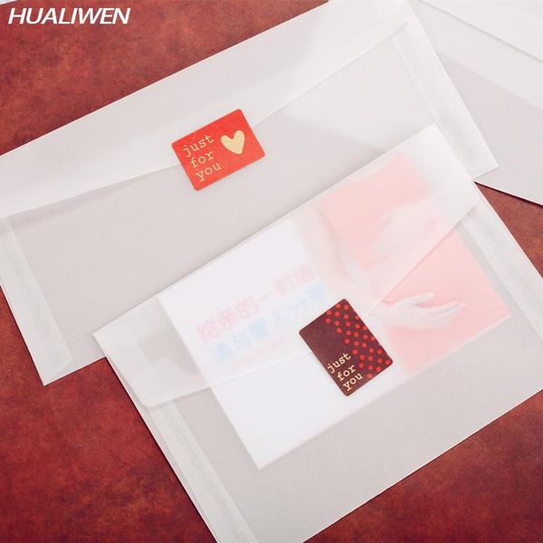 

10pcs/lot custom transparent envelope translucent paper envelopes set letter vintage wedding invitation for cards gift wrap