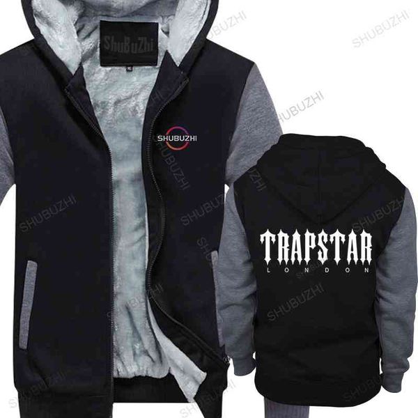 

new arrived men hoodies winter jacket trapstar london men's clothing thick hoody outwear brand vintage hoodie for boys, Black