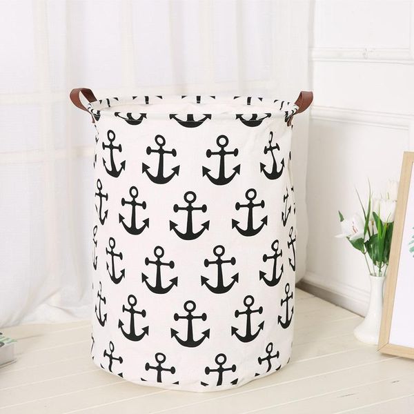 

laundry basket dirty clothes children's toy receiving barrel nordic home cloth art leather handle storage & organization
