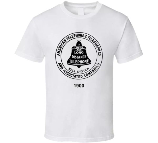 

bell logo 1900 vintage phone company trending cool t shirt, White;black