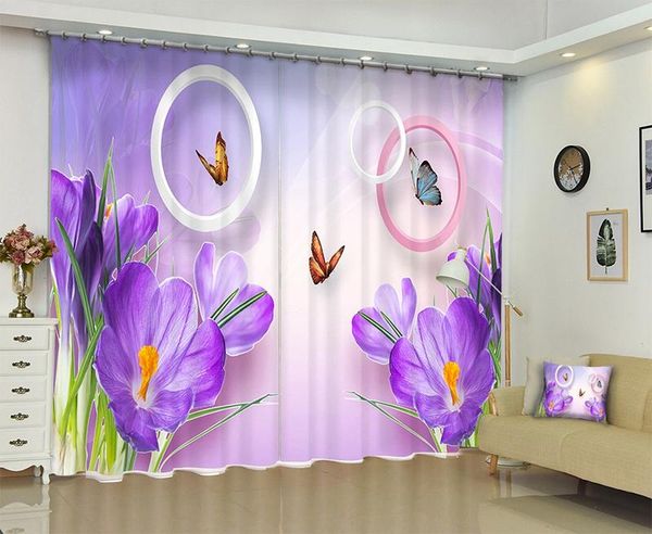 

curtain & drapes babson purple flower 3d digital printing diy po advanced custom