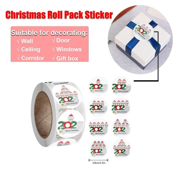 

gift wrap pack sticker christmas holiday decorating 1 roll 500 posts decorations happy holidays xmas favors #4