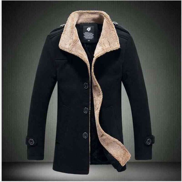 

wool men's & blends woolen coat men's clothing long section youth nizi jacket winter blusa masculina inverno abrigos hombre invier, Black