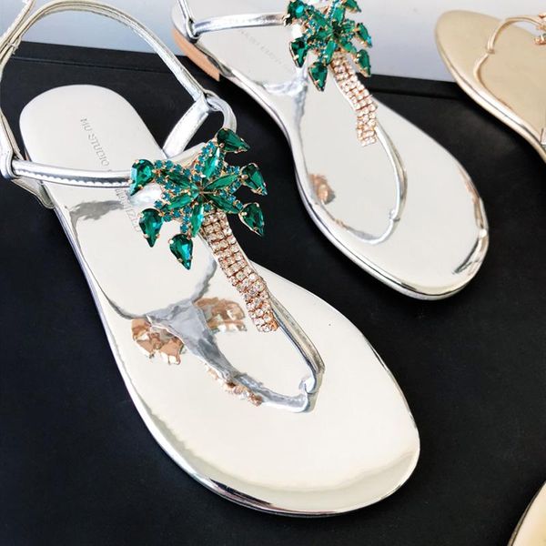 

summer outer wear all-match sandals and slippers rhinestone flat flip toe fashion female beach, Black