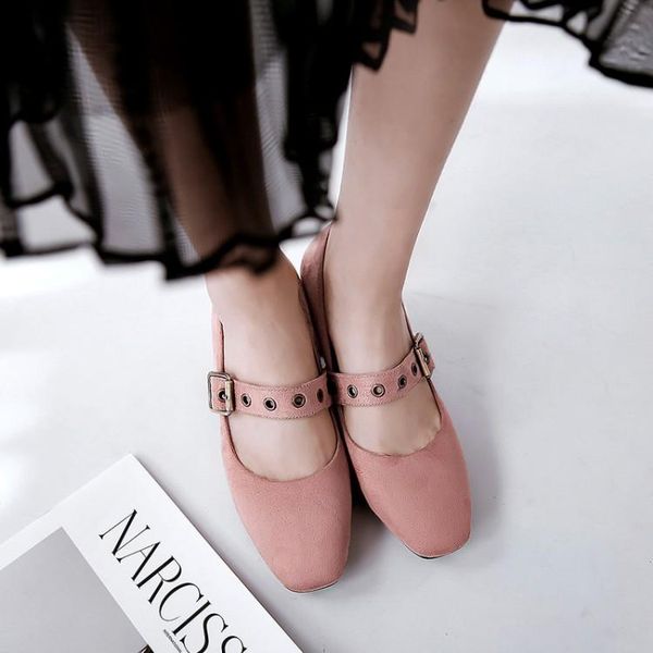 

dress shoes big size 9  11 12 ladies high heels women woman pumps square-headed heavy-heeled single, Black