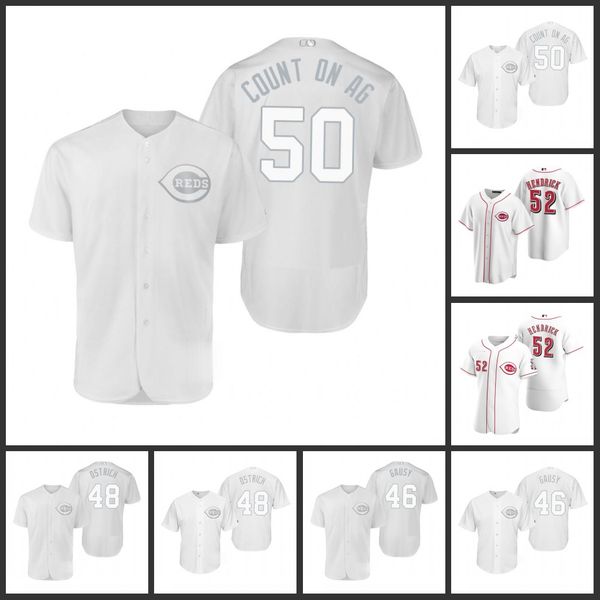 

cincinnati reds men 52austin hendrick scarlet 50 amir garrett count on ag 48 jared hughes ostrich 46 kevin gausman gausy women youth, Black;red