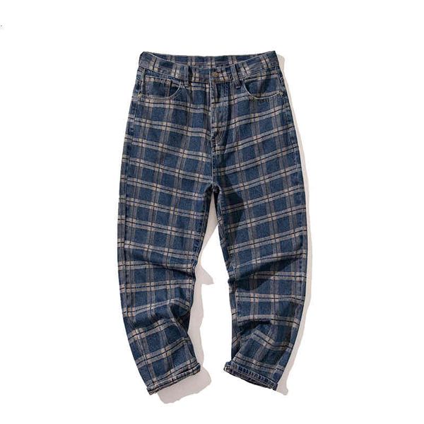 

men japanese streetwear plaid pants clothing fashion straight leg pants hip hop cargo casual male pants, Black
