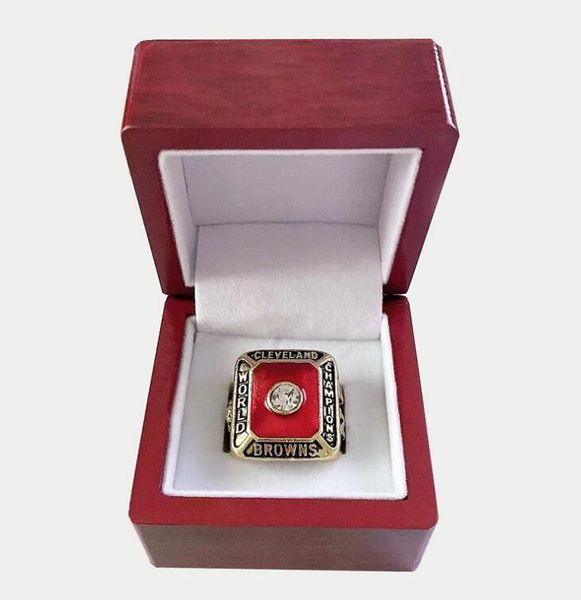 

cluster rings 1955 cleve land bro wns ji m brow n amer ic an football acham/ship pion ring, Golden;silver